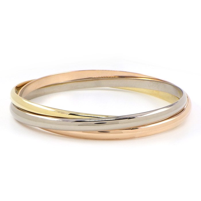 カルティエ Cartier バングル トリニティ 3連 スリーカラー K18PG K18WG K18YG 【中古】
