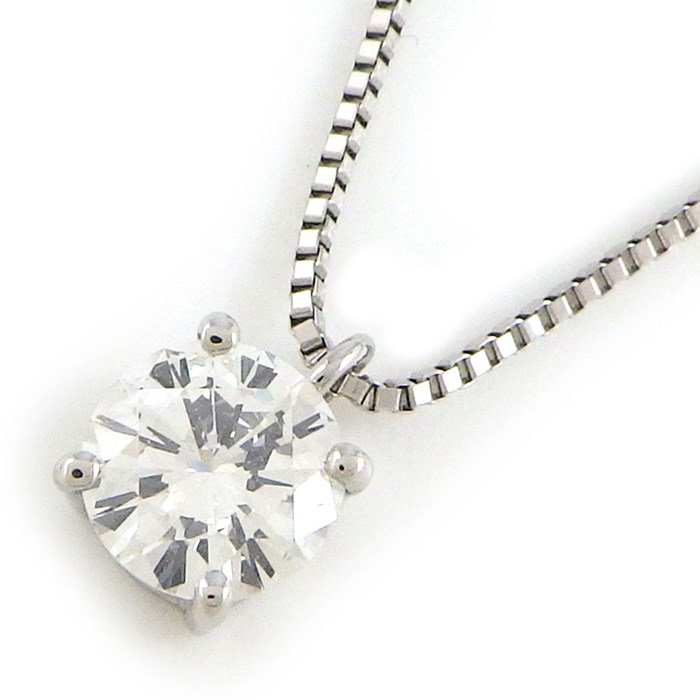 【ダイヤモンド】 ネックレス 1ポイント ラウンドブリリアントカット ダイヤモンド 0.549ct(E/VS2/GD) PT900 PT850 【中古】