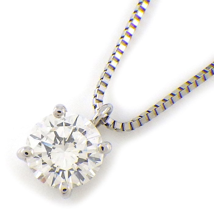 【ダイヤモンド】 ネックレス 1ポイント ラウンドブリリアントカット ダイヤモンド 0.537ct(F/SI1/VG) PT900 PT850 【中古】