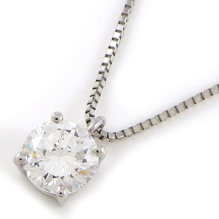 【ダイヤモンド】 ネックレス 1ポイント ラウンドブリリアントカット ダイヤモンド 0.606ct(D/SI1/GD) PT900 PT850 【中古】