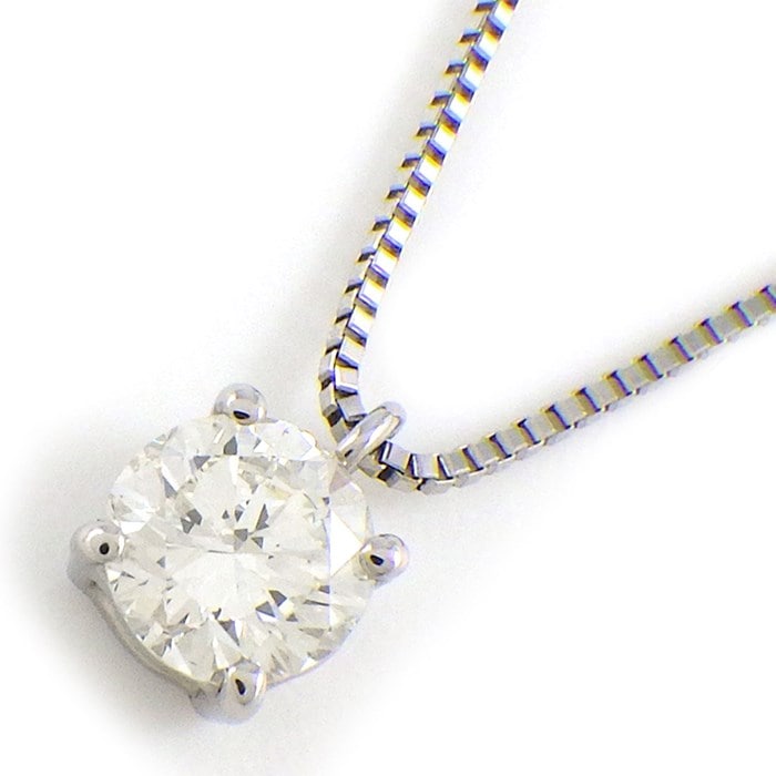 【ダイヤモンド】 ネックレス 1ポイント ラウンドブリリアントカット ダイヤモンド 0.539ct(I/VVS2/GD) PT900 PT850 【中古】