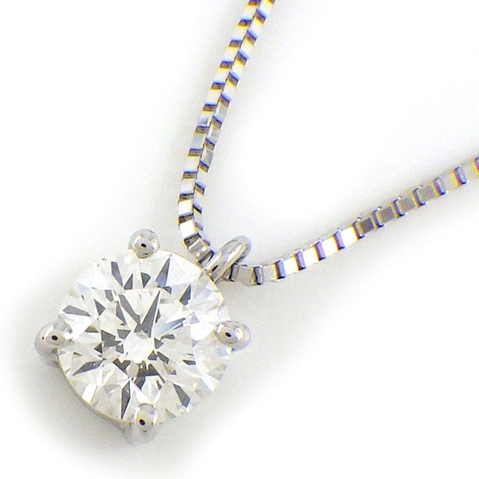 【ダイヤモンド】 ネックレス 1ポイント ラウンドブリリアントカット ダイヤモンド 0.539ct(E/SI1/VG) PT900 PT850 【中古】