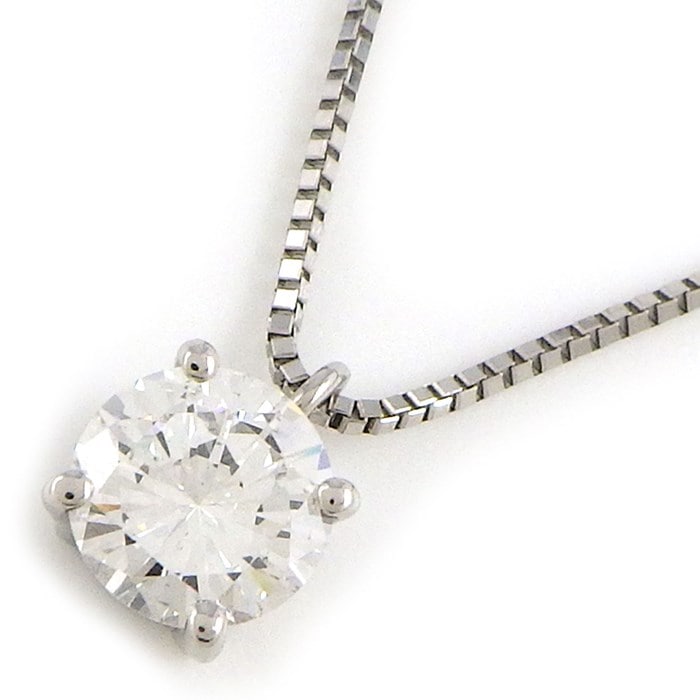 【ダイヤモンド】 ネックレス 1ポイント ラウンドブリリアントカット ダイヤモンド 0.597ct(E/SI1/GD) PT900 PT850 【中古】