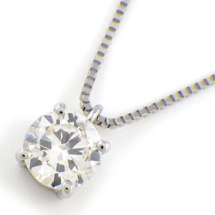 【ダイヤモンド】 ネックレス 1ポイント ラウンドブリリアントカット ダイヤモンド 0.571ct(H/VS2/GD) PT900 PT850 【中古】