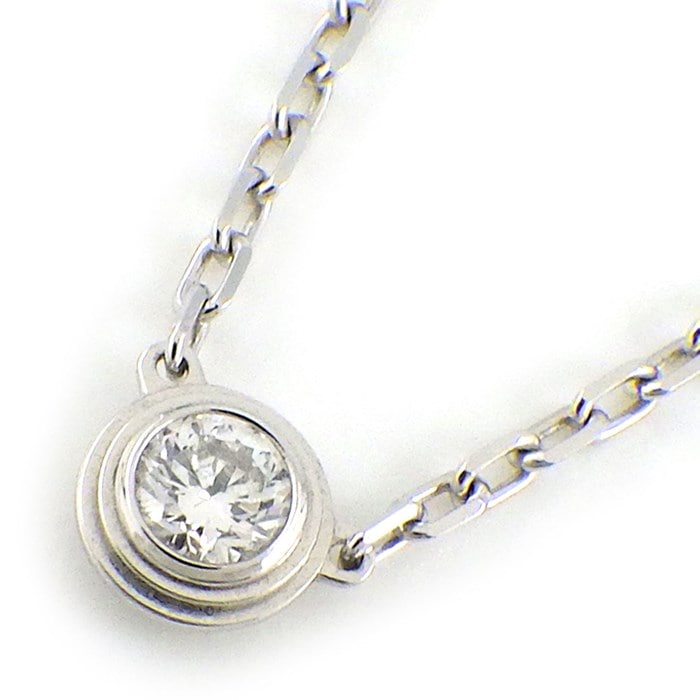 カルティエ Cartier ネックレス ダムール SM ディアマン レジェ B7215900 1ポイント ダイヤモンド 0.09ct K18WG 【箱・保付き】 【中古】
