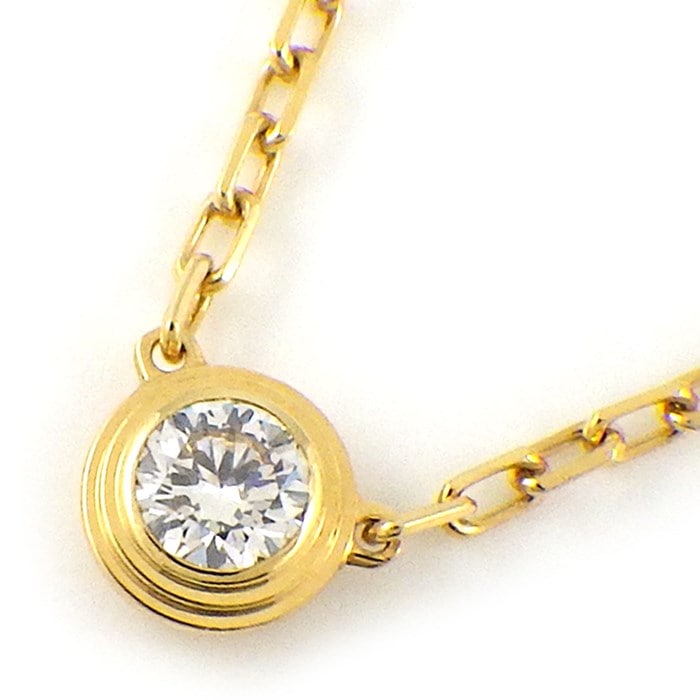 カルティエ Cartier ネックレス ダムール SM ディアマン レジェ B7215800 1ポイント ダイヤモンド 0.09ct K18YG 【箱・保付き】 【中古】