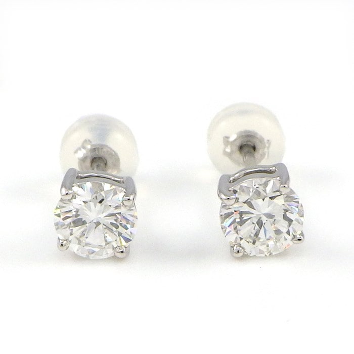 【ダイヤモンド】 ピアス ソリテール ソリティア ダイヤモンド 0.524ct(G/VVS2/GD) / 0.504ct(G/VVS2/VG) PT900 【中古】
