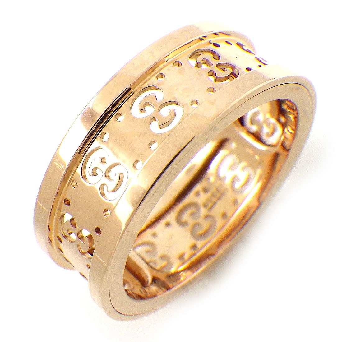  グッチ GUCCI リング アイコン トワール GG ロゴ スライド 回転 K18PG 12号 / #13 【中古】