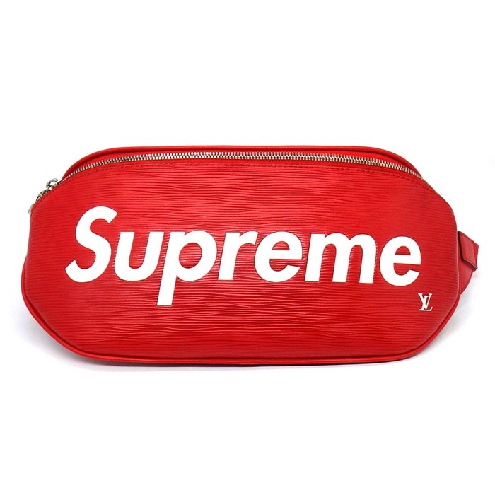 ルイ・ヴィトン Louis Vuitton ボディバッグ LV×Supreme コラボ バムバッグ M53418 レッド エピ 【中古】
