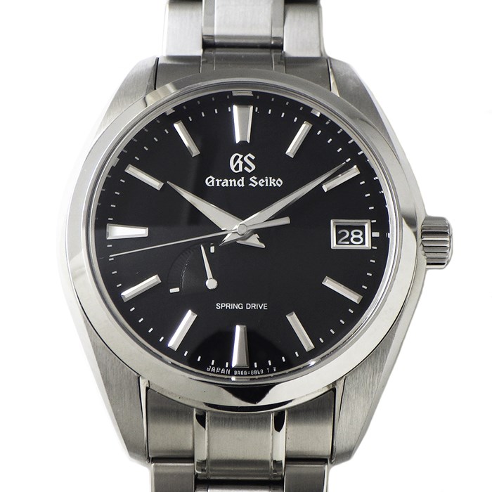 グランドセイコー Grand Seiko 腕時計 ヘリテージコレクション SBGA203/9R65-0AA0 カレンダー 裏スケ パワーリザーブ表示 ブラック文字盤 SS スプリングドライブ 自動巻き 【箱・保付き】 【中古】