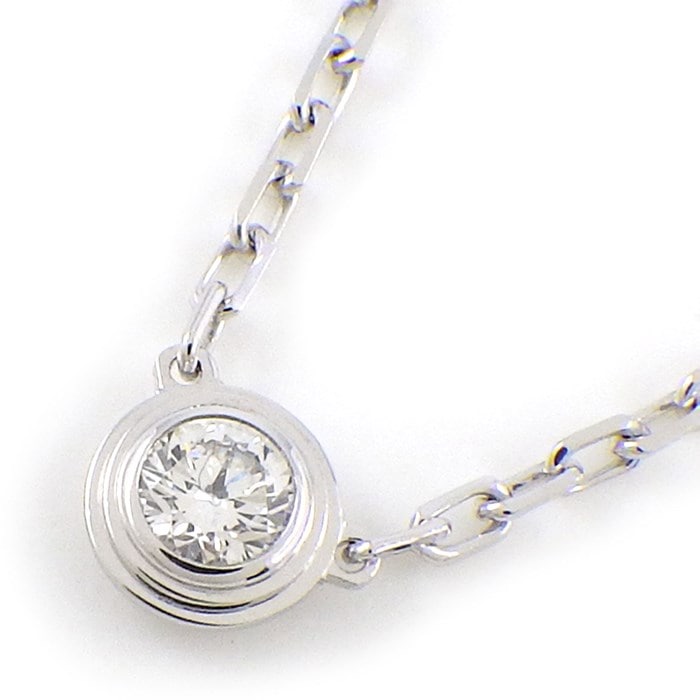 カルティエ Cartier ネックレス ダムール SM ディアマン レジェ B7215900 1ポイント ダイヤモンド 0.09ct K18WG 【箱・保付き】 【中古】