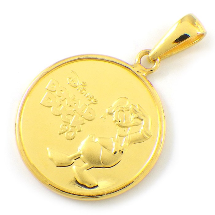ディズニー Disney ペンダントトップ ドナルドダック 1/20oz 1000枚限定 2024年 ラウンド チャーム K24YG