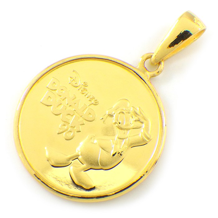 ディズニー Disney ペンダントトップ ドナルドダック 1/20oz 1000枚限定 2024年 ラウンド チャーム K24YG