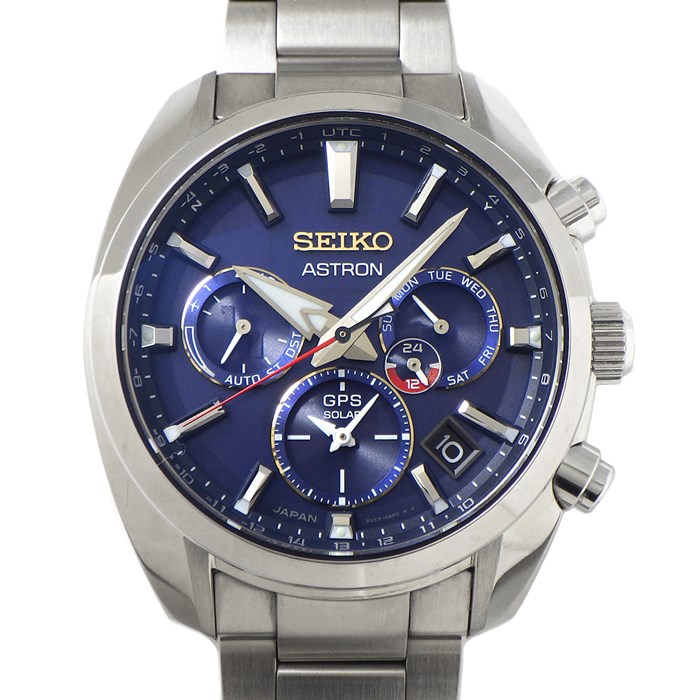 セイコー SEIKO 腕時計 アストロン SBXC115/5X53-0BT0 ブルー文字盤 2022年 大谷翔平モデル 国内1700本限定 カレンダー クロノグラフ スモールセコンド GPS衛星電波 SS ソーラー 【箱・保付き】 【中古】