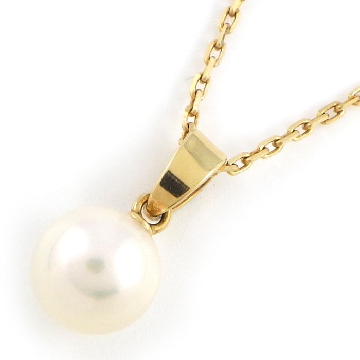 ミキモト MIKIMOTO ネックレス パール 7.5mm珠 K18YG 【中古】