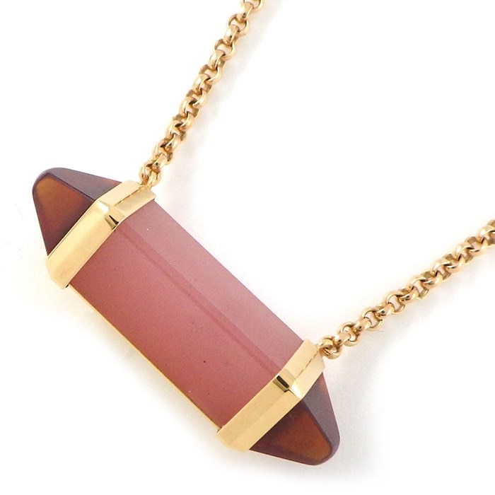 カルティエ Cartier ネックレス レ ベルランゴ B7224768 ピンク カルセドニー 2ポイント ガーネット K18PG 【箱・保付き】 【中古】