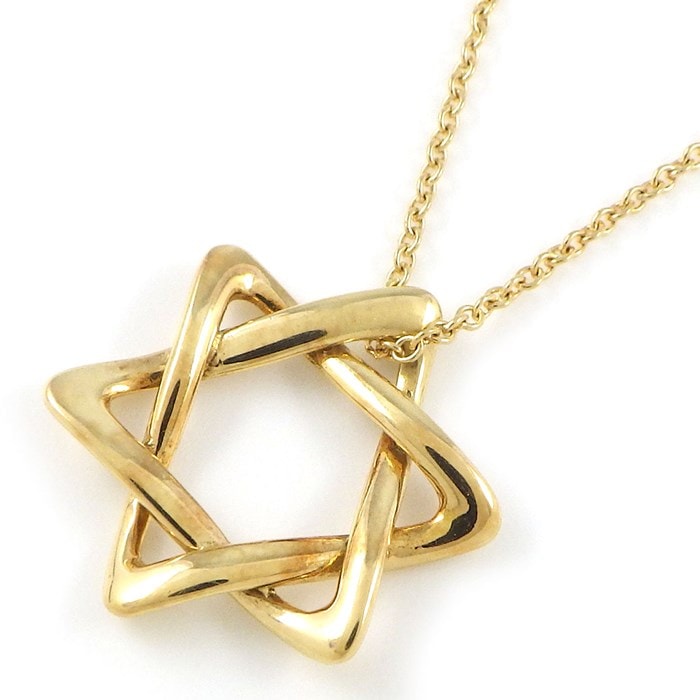 ティファニー Tiffany & Co. ネックレス スター オブ ダビデ 六芒星 ヘキサグラム K18YG 【中古】