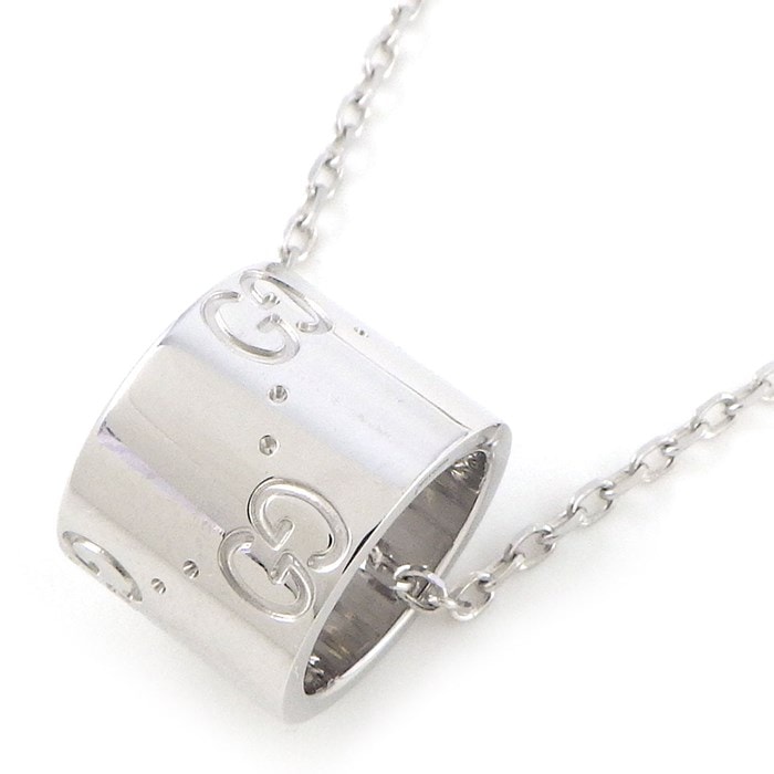 グッチ GUCCI ネックレス アイコン K18WG 【中古】