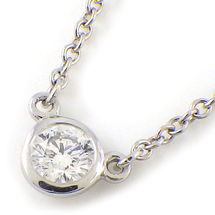 ティファニー Tiffany & Co. ネックレス バイ ザ ヤード シングル 60017827 1ポイント ダイヤモンド 0.12ct PT950 【中古】