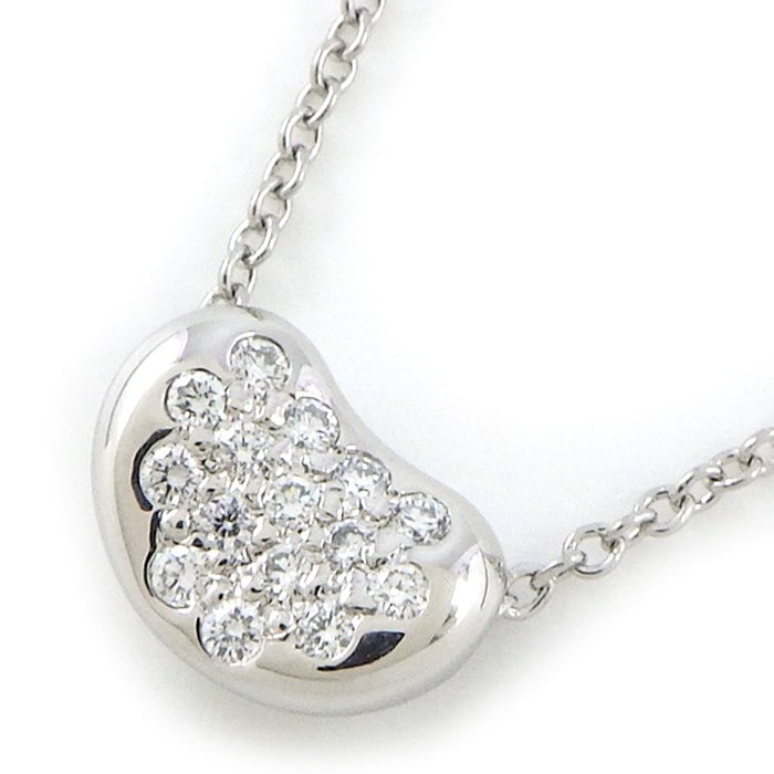 ティファニー Tiffany & Co. ネックレス ビーン デザイン 60019930 幅9mmモデル ビーンズ ダイヤモンド 計0.12ct PT950 【中古】