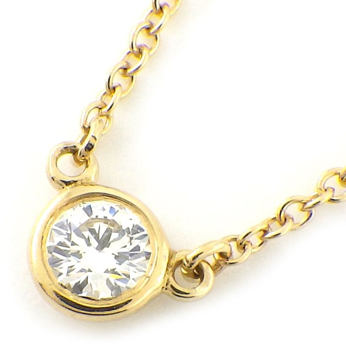 ティファニー Tiffany & Co. ネックレス バイ ザ ヤード シングル 60017889 1ポイント ダイヤモンド 0.12ct K18YG 【中古】