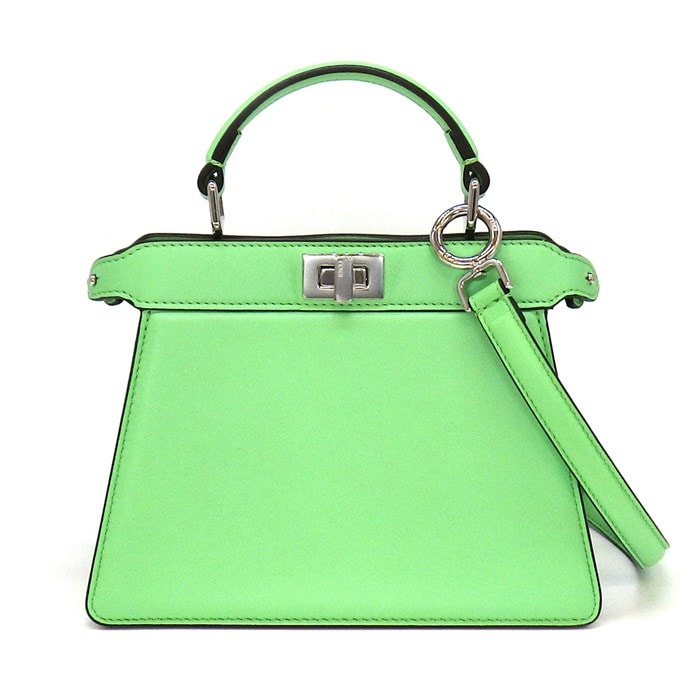 フェンディ FENDI ハンドバッグ ショルダーバッグ ピーカブー アイシーユー プチ 8BN335 ABVE グリーン パディングナッパレザー 【中古】