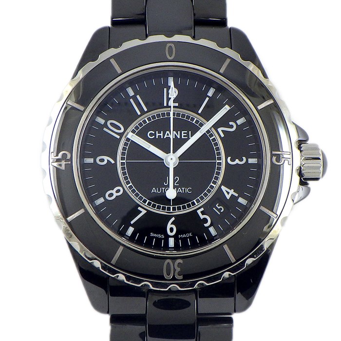 シャネル CHANEL 腕時計 J12 H0685 デイト 回転ベゼル ブラック 文字盤 ブラック セラミック SS 自動巻き 【中古】