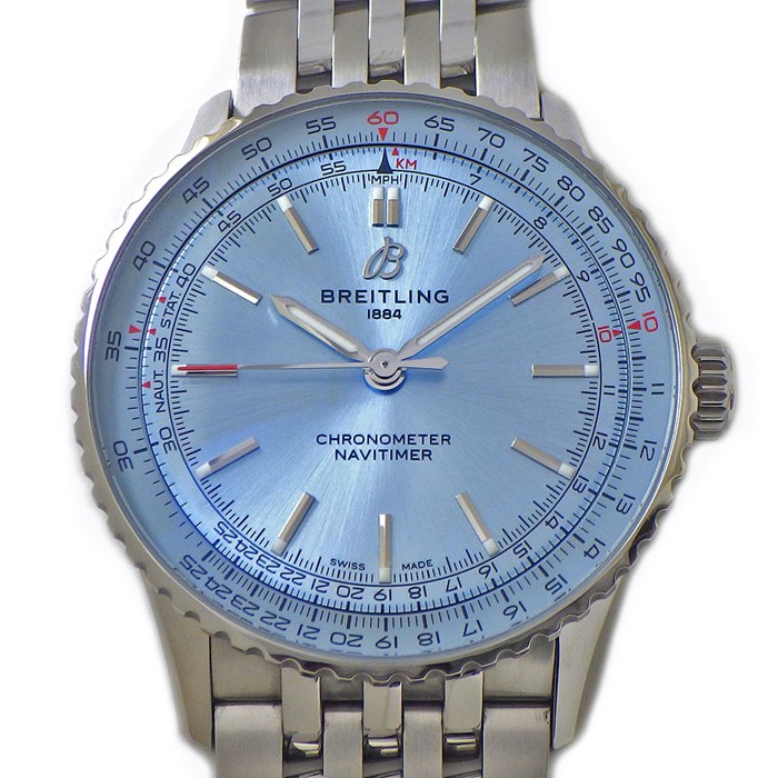 ブライトリング Breitling 腕時計 ナビタイマー A17329171C1A1 ライトブルー文字盤 SS 自動巻き 【中古】