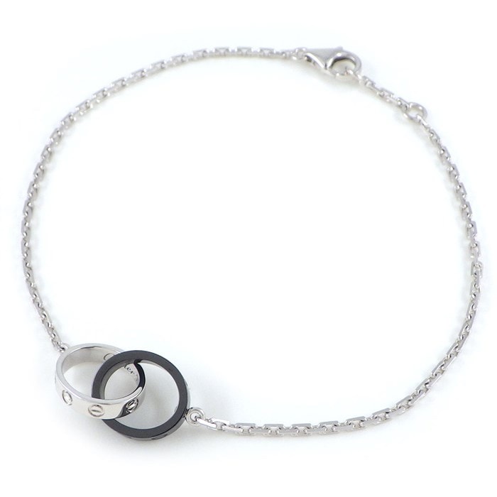 カルティエ Cartier ブレスレット ベビー ラブ ダブルサークル ブラック セラミック K18WG 【中古】