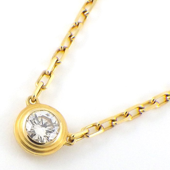 カルティエ Cartier ネックレス ダムール スモールモデル SM ディアマン レジェ B7215800 1ポイント ダイヤモンド 0.09ct K18YG 【中古】