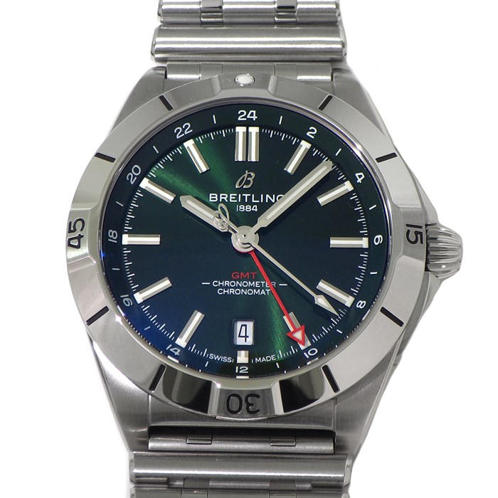 ブライトリング Breitling 腕時計 クロノマット A32398101L1A1 サンレイ  グリーン 文字盤 カレンダー GMT 回転ベゼル SS 自動巻き 【中古】