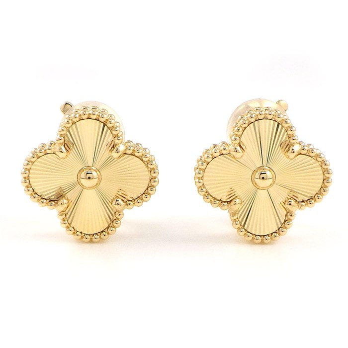 ヴァンクリーフ＆アーペル Van Cleef & Arpels イヤリング ヴィンテージアルハンブラ ギョーシェ VCARP3JL00 K18YG 【中古】