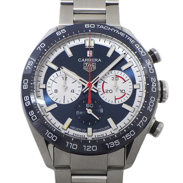 タグ・ホイヤー TAG Heuer 腕時計 カレラ スポーツクロノグラフ CBN2A1E.BA0643 160周年 記念モデル カレンダー クロノグラフ タキメーター スモールセコンド 裏スケ サンレイ ブルー 文字盤 SS セラミック 自動巻き 【箱・保付き】 【中古】
