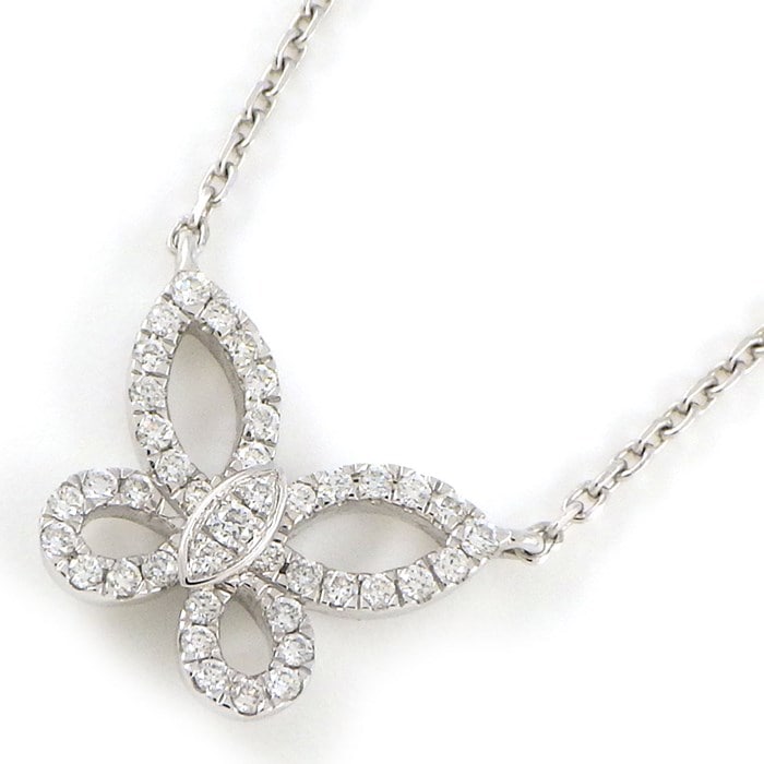 グラフ Graff GRAFF ネックレス ミニ バタフライ シルエット RGP808 ダイヤモンド 計0.15ct K18WG 【中古】