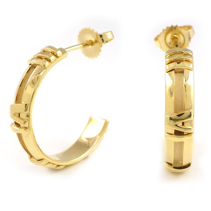 ティファニー Tiffany & Co. ピアス アトラス フープ K18YG 【中古】