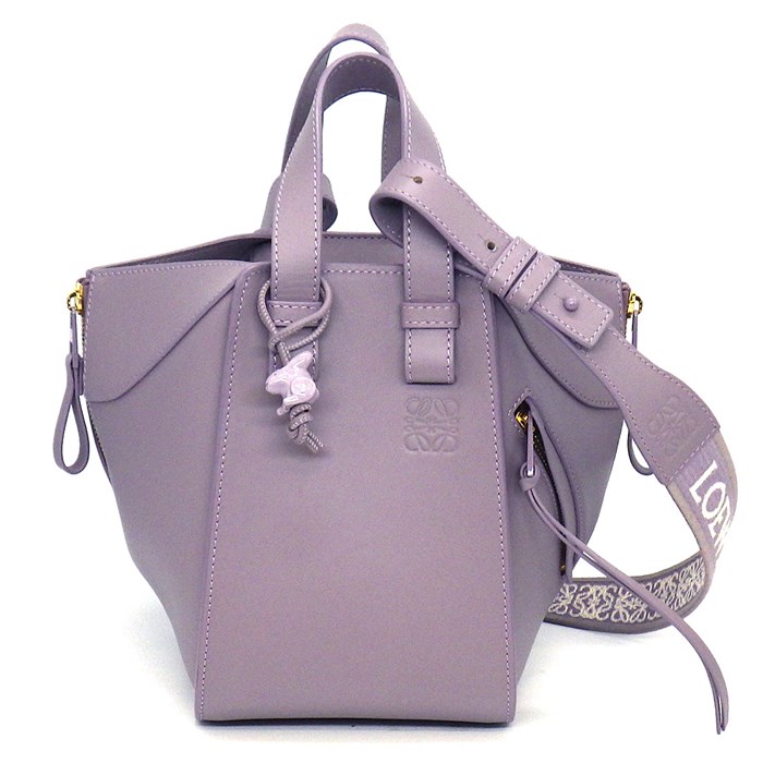 ロエベ LOEWE ハンドバッグ ショルダーバッグ ハンモック コンパクト A538H13X07 ペールオーバージーングレーズ カーフスキン 【中古】
