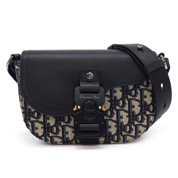 ディオール Dior ショルダーバッグ メッセンジャーバッグ サドル フラップ付き ミニ 2ADCA435YKS_H27E ディオール オブリーク ジャカード グレインドカーフスキン テクニカル ファブリック 【中古】