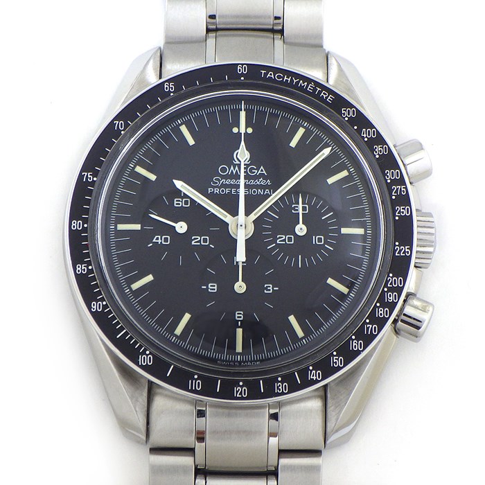 オメガ OMEGA 腕時計 スピードマスター 42mm 3572.50 クロノグラフ タキメーター スモールセコンド 裏スケ 夜光インデックス 夜光針 ブラック文字盤 SS 手巻き 【中古】
