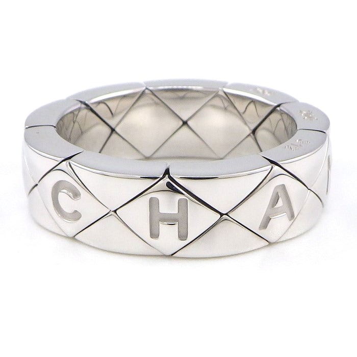 シャネル CHANEL リング マトラッセ キルティング ロゴ K18WG 15号 【中古】