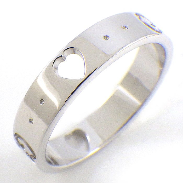 グッチ GUCCI リング アイコン アモール GG ロゴ インターロッキングG K18WG 10.5号 / #11 【中古】