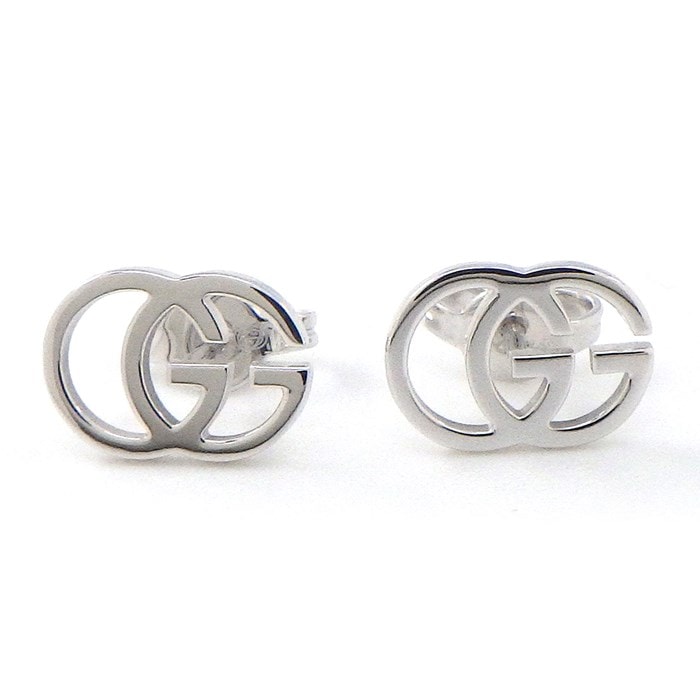グッチ GUCCI ピアス GG ランニング ロゴ K18WG 【中古】