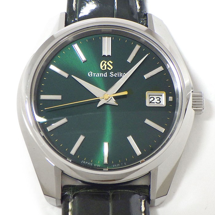 グランドセイコー Grand Seiko 腕時計 SBGV241/9F82-0AH0 IKEDAプラス コラボ 限定60本限定モデル サンレイ すだちグリーン文字盤 デイト グリーン クロコダイルレザーベルト SS クオーツアナログ 【中古】