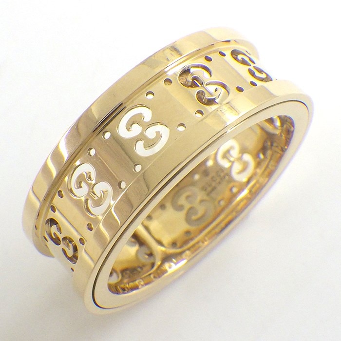 グッチ GUCCI リング アイコン トワール スクロール GGロゴ K18YG 11号 / #12 【中古】