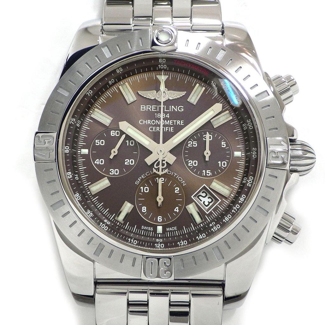 ブライトリング Breitling 腕時計 クロノマット 44 AB011511/Q623 日本限定モデル サンレイ ブラウン文字盤 デイト クロノグラフ スモールセコンド 回転ベゼル 夜光針/インデックス SS 自動巻き 【箱・保付き】 【中古】