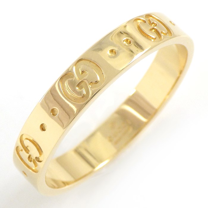 グッチ GUCCI リング アイコン インターロッキングG GGロゴ K18YG 21号 / #22 【中古】