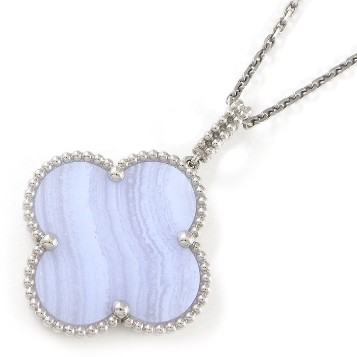 ヴァンクリーフ＆アーペル Van Cleef & Arpels ロングネックレス マジック アルハンブラ VCARP6L900 カルセドニー K18WG 【箱・保付き】 【中古】