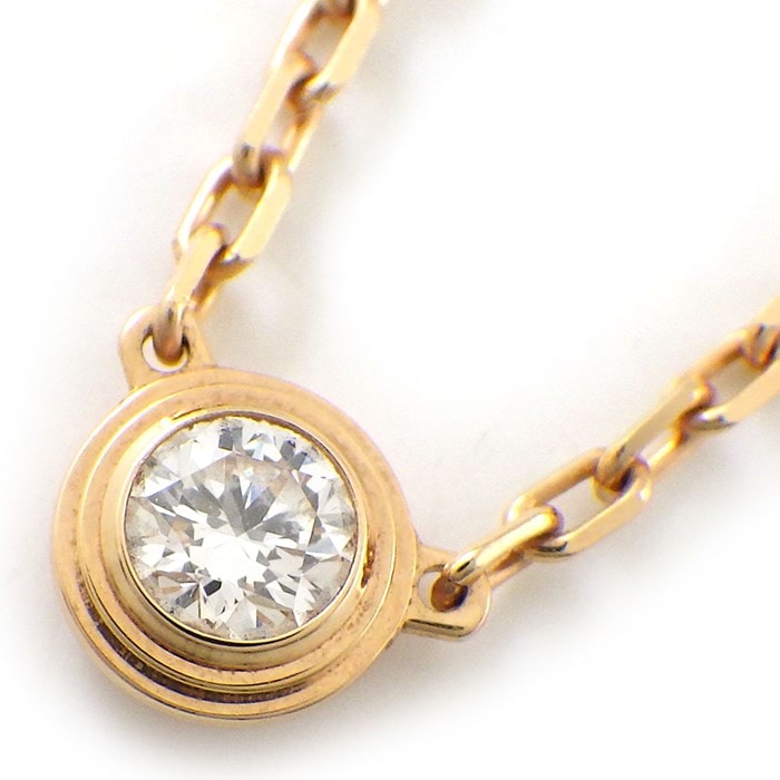 カルティエ Cartier ネックレス ダムール スモールモデル SM ディアマン レジェ B7215700 1ポイント ダイヤモンド 0.09ct K18PG 【箱・保付き】 【中古】