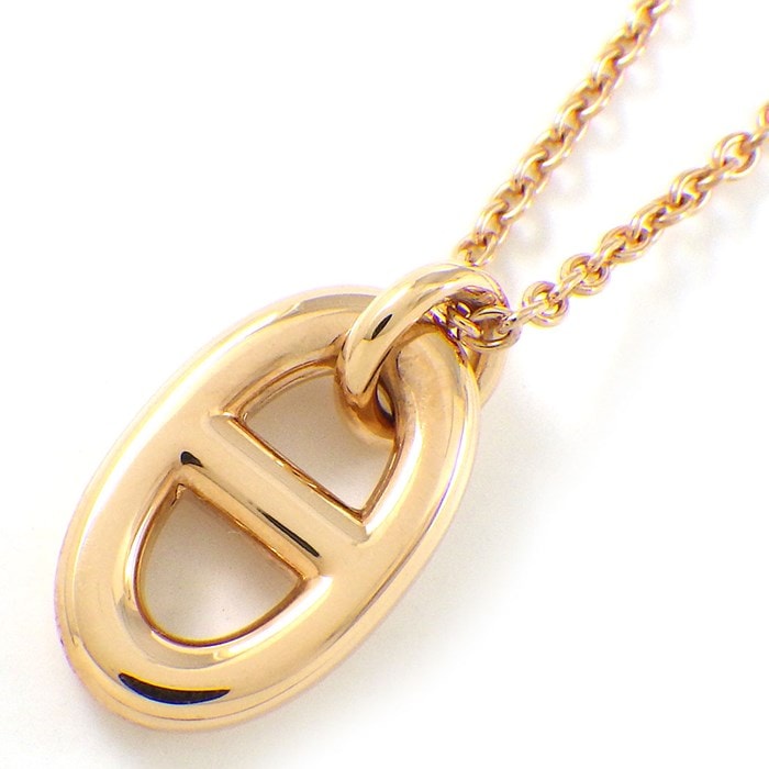 エルメス HERMES ネックレス シェーヌダンクル ファランドール オーバル チェーン K18PG 【中古】