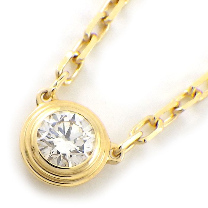 カルティエ Cartier ネックレス ダムール SM ディアマン レジェ B7215800 1ポイント ダイヤモンド 0.09ct K18YG 【中古】