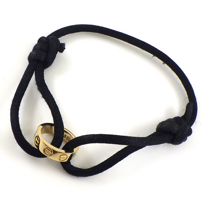 カルティエ Cartier ブレスレット ラブブレス K18YG ブラック コットンコード 【箱・保付き】 【中古】